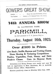 Ad for the 1923 show from Gower Church Magazine.